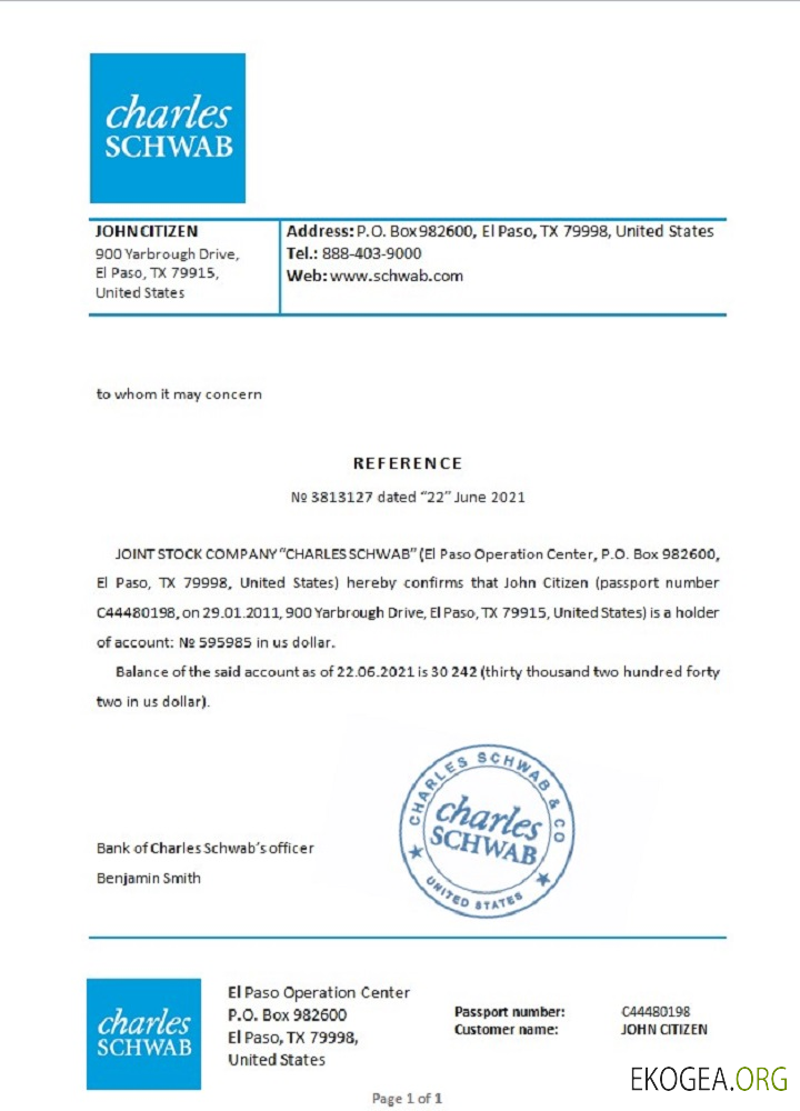 USA , Charles Schwab , référence template USA , Charles Schwab , référence template